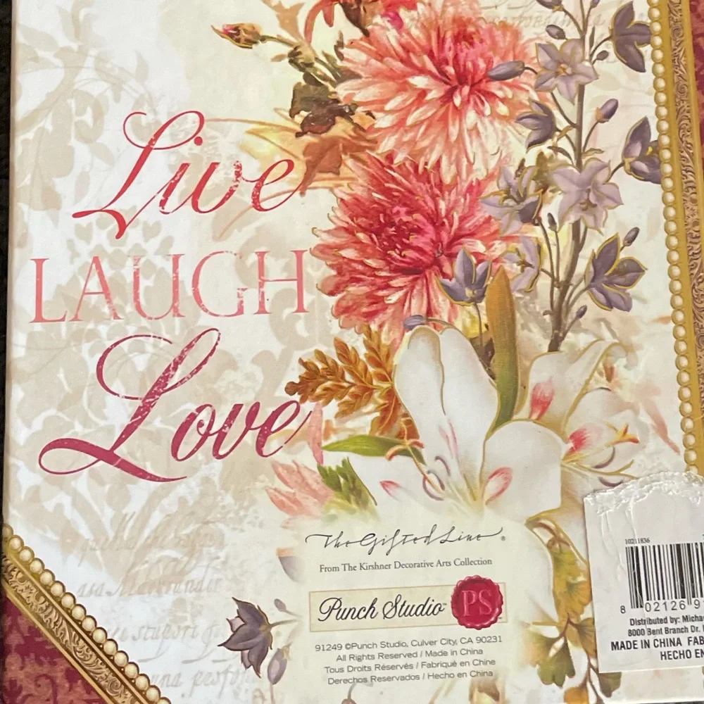 Floral Book Box by Punch Studio. Live. Laugh. Love. Like New!